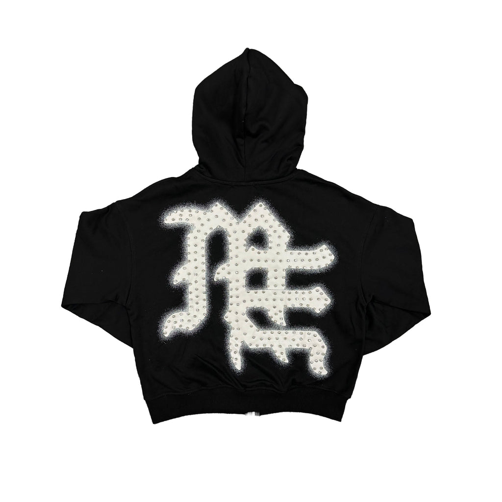 Black ‘End’ Rhinestone hoodie