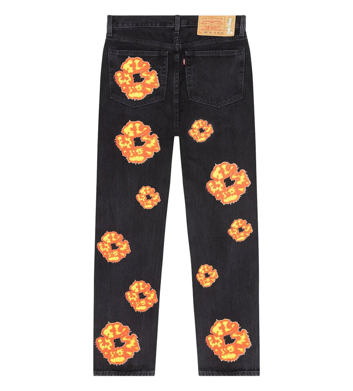 Denim Tears Offset Cotton Wreath Jeans Black