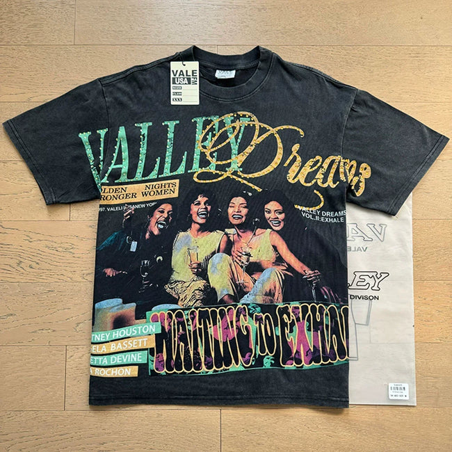 Vale Forever "Valley Dreams Waiting to Exhale" Vintage Tee (Black) Hover Image