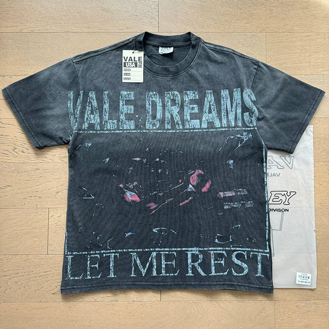 Vale Dreams Vintage Graphic T-Shirt Washed Black Hover Image