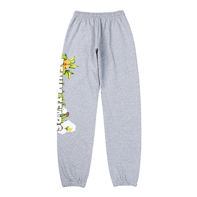 Denim Tears Grey Floral Letter Print Jogger Sweatpants Main Image