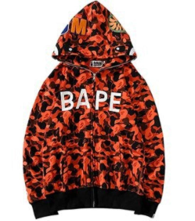 Foreign Trade Cross border Europe and America 2023 Hot Selling BAPE Shark Head Ape Head Hoodie 3D Hoodie Full Cap Zipper Hoodie (13) Hover Image