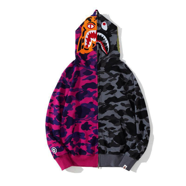 Foreign Trade Cross border Europe and America 2023 Hot Selling BAPE Shark Head Ape Head Hoodie 3D Hoodie Full Cap Zipper Hoodie (18) Hover Image