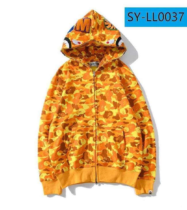 Foreign Trade Cross border Europe and America 2023 Hot Selling BAPE Shark Head Ape Head Hoodie 3D Hoodie Full Cap Zipper Hoodie (36) Hover Image