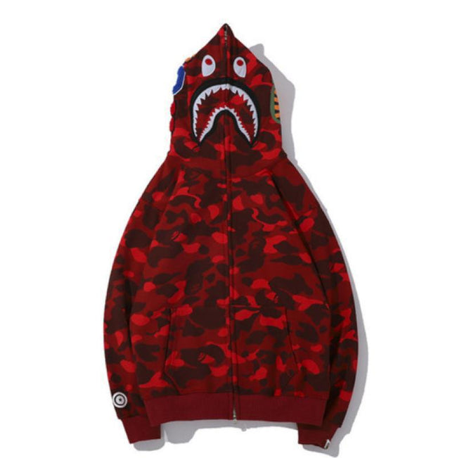 Foreign Trade Cross border Europe and America 2023 Hot Selling BAPE Shark Head Ape Head Hoodie 3D Hoodie Full Cap Zipper Hoodie (11) Hover Image