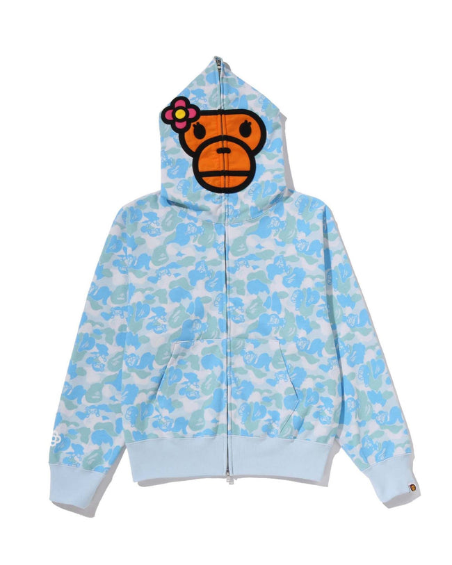 Cross border trendy brand BAPE monkey shark head full zipper cardigan jacket Y2K sweet cool style camouflage hooded sweatshirt (2) Hover Image