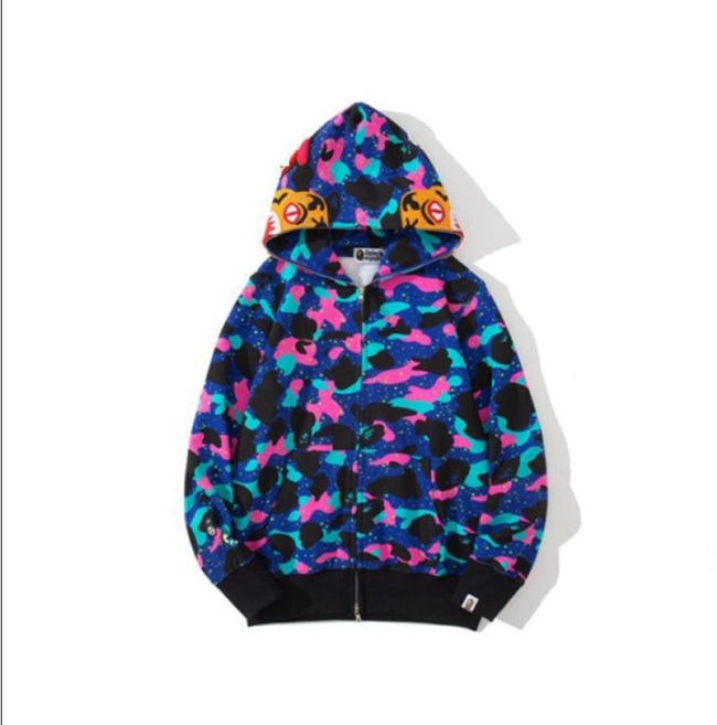 Foreign Trade Cross border Europe and America 2023 Hot Selling BAPE Shark Head Ape Head Hoodie 3D Hoodie Full Cap Zipper Hoodie (34) Hover Image