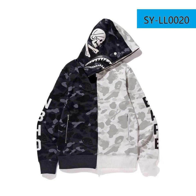 Foreign Trade Cross border Europe and America 2023 Hot Selling BAPE Shark Head Ape Head Hoodie 3D Hoodie Full Cap Zipper Hoodie (8) Hover Image