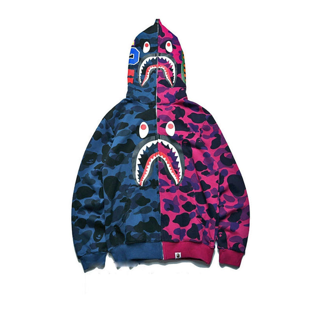 Foreign Trade Cross border Europe and America 2023 Hot Selling BAPE Shark Head Ape Head Hoodie 3D Hoodie Full Cap Zipper Hoodie (21) Hover Image
