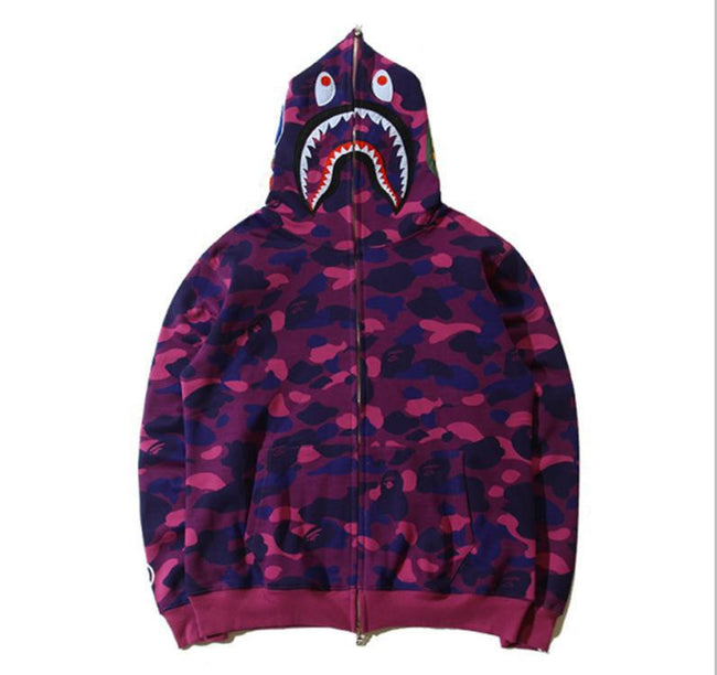 Foreign Trade Cross border Europe and America 2023 Hot Selling BAPE Shark Head Ape Head Hoodie 3D Hoodie Full Cap Zipper Hoodie (29) Hover Image