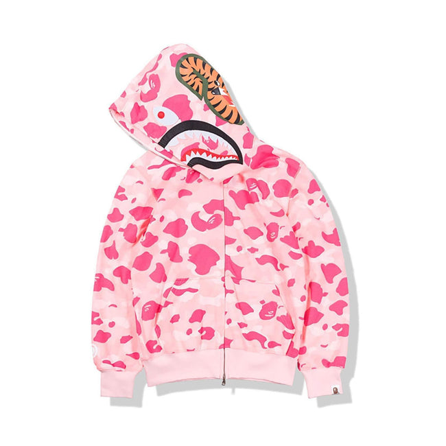 Foreign Trade Cross border Europe and America 2023 Hot Selling BAPE Shark Head Ape Head Hoodie 3D Hoodie Full Cap Zipper Hoodie (16) Hover Image