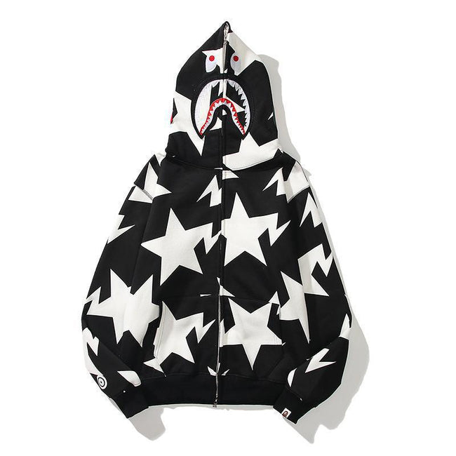 Foreign Trade Cross border Europe and America 2023 Hot Selling BAPE Shark Head Ape Head Hoodie 3D Hoodie Full Cap Zipper Hoodie (38) Hover Image