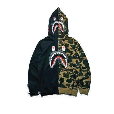Foreign Trade Cross border Europe and America 2023 Hot Selling BAPE Shark Head Ape Head Hoodie 3D Hoodie Full Cap Zipper Hoodie (9) Hover Image