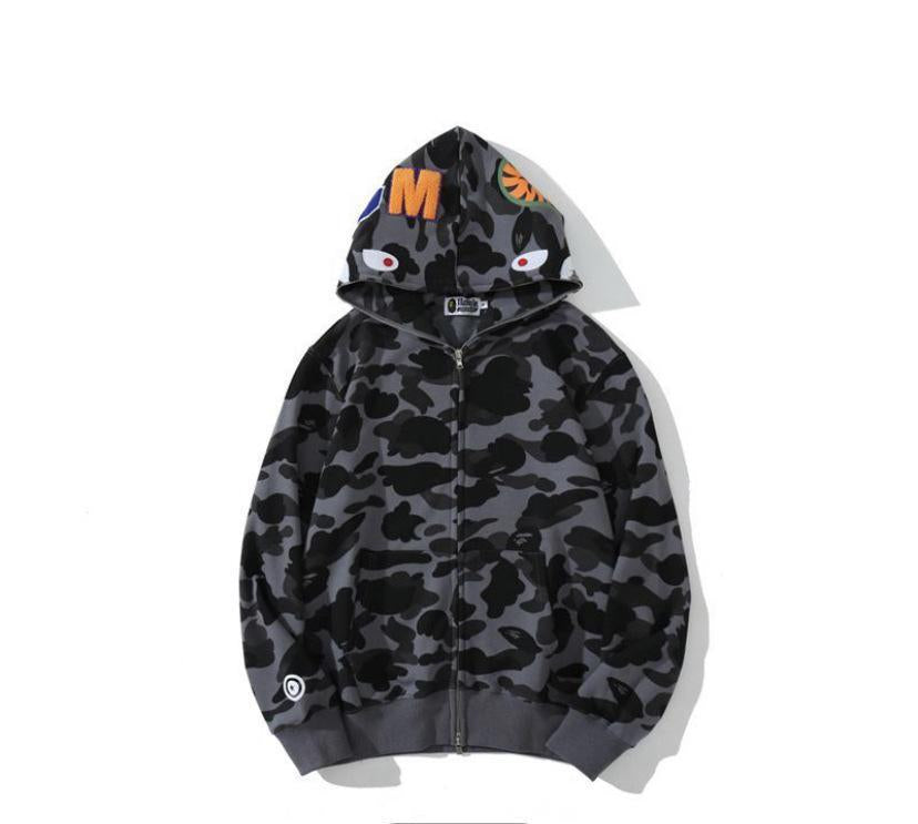 Foreign Trade Cross border Europe and America 2023 Hot Selling BAPE Shark Head Ape Head Hoodie 3D Hoodie Full Cap Zipper Hoodie (35)