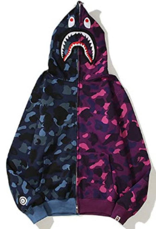 Foreign Trade Cross border Europe and America 2023 Hot Selling BAPE Shark Head Ape Head Hoodie 3D Hoodie Full Cap Zipper Hoodie (44) Hover Image