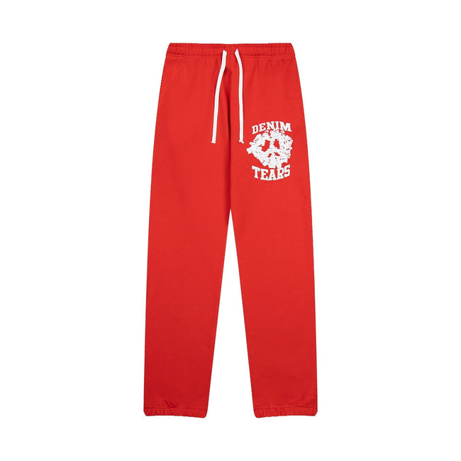 Denim Tears Bright Red Skull Print Cuffed Sweatpants Hover Image