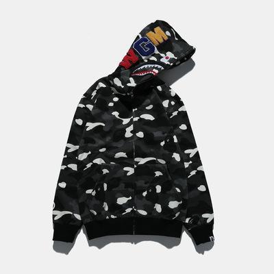 Foreign Trade Cross border Europe and America 2023 Hot Selling BAPE Shark Head Ape Head Hoodie 3D Hoodie Full Cap Zipper Hoodie (17) Hover Image