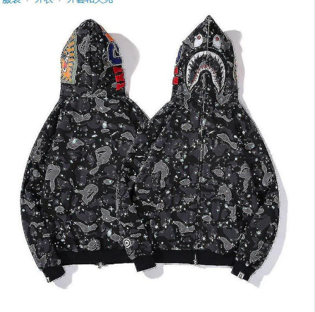 Foreign Trade Cross border Europe and America 2023 Hot Selling BAPE Shark Head Ape Head Hoodie 3D Hoodie Full Cap Zipper Hoodie (43) Hover Image