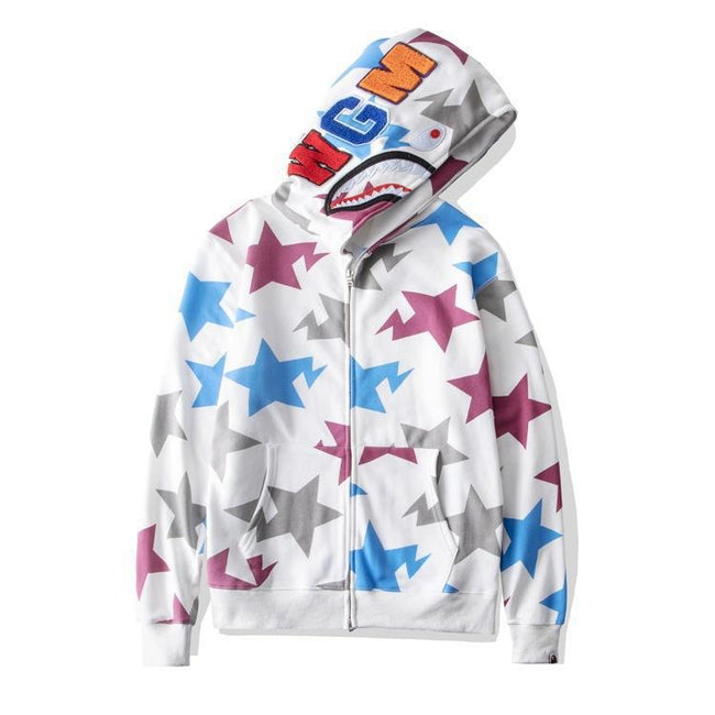 Foreign Trade Cross border Europe and America 2023 Hot Selling BAPE Shark Head Ape Head Hoodie 3D Hoodie Full Cap Zipper Hoodie (39) Hover Image