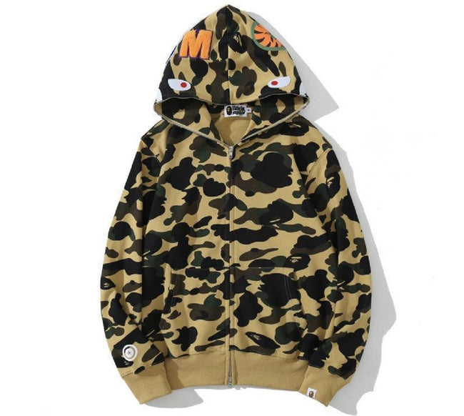 Foreign Trade Cross border Europe and America 2023 Hot Selling BAPE Shark Head Ape Head Hoodie 3D Hoodie Full Cap Zipper Hoodie (41) Hover Image