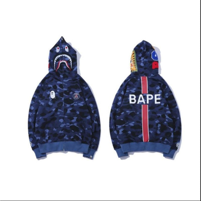 Foreign Trade Cross border Europe and America 2023 Hot Selling BAPE Shark Head Ape Head Hoodie 3D Hoodie Full Cap Zipper Hoodie (5) Hover Image
