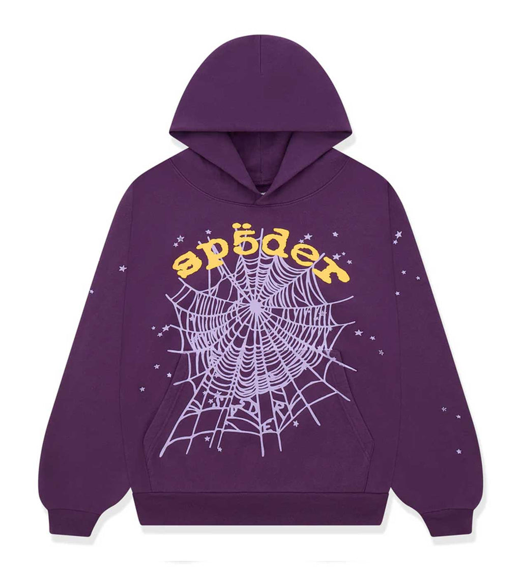 Sp5der Star OG Web v2 Hoodie Purple