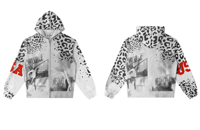 Vale Forever Leopard Archive Graphic Zip-Up Hoodie Hover Image