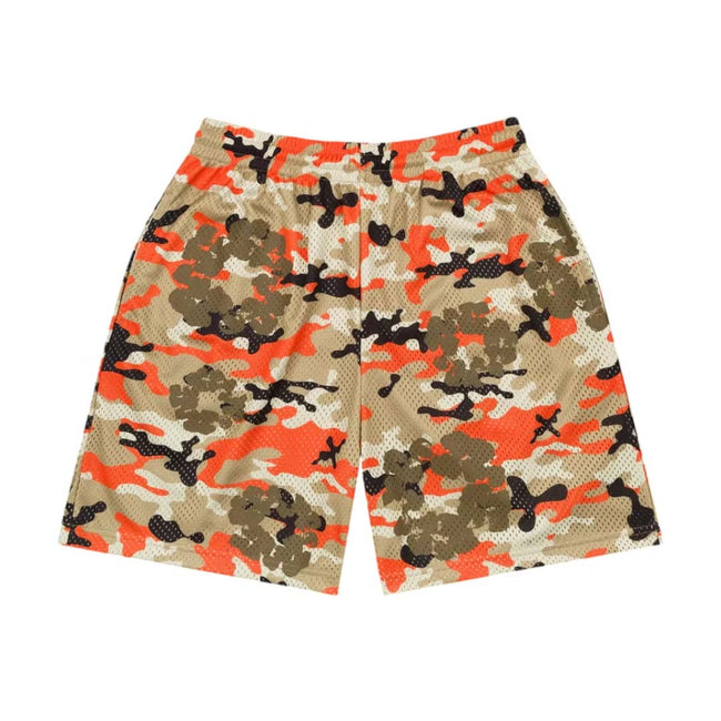 Denim Tears Camo Cotton Wreath Mesh Shorts Orange Hover Image
