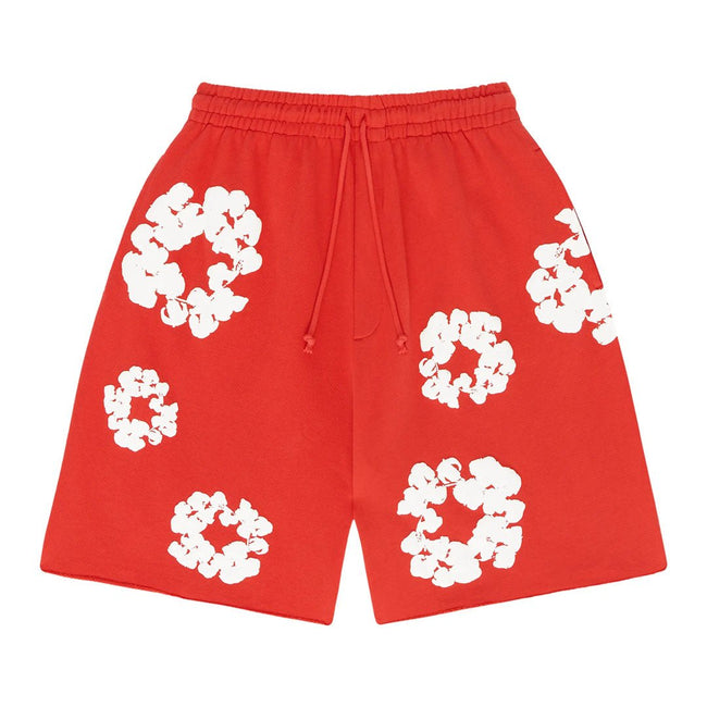 Denim Tears red floral print mesh shorts Hover Image