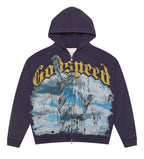 Godspeed Chrome Liberty Zip Up Hoodie Navy